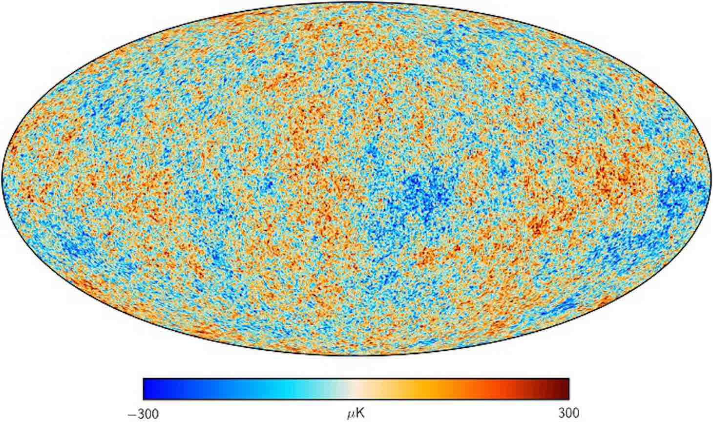  Carte en température du fond diffus cosmologique obtenu par le satellite PLANCK.  © ESA and the Planck Collaboration (2015)